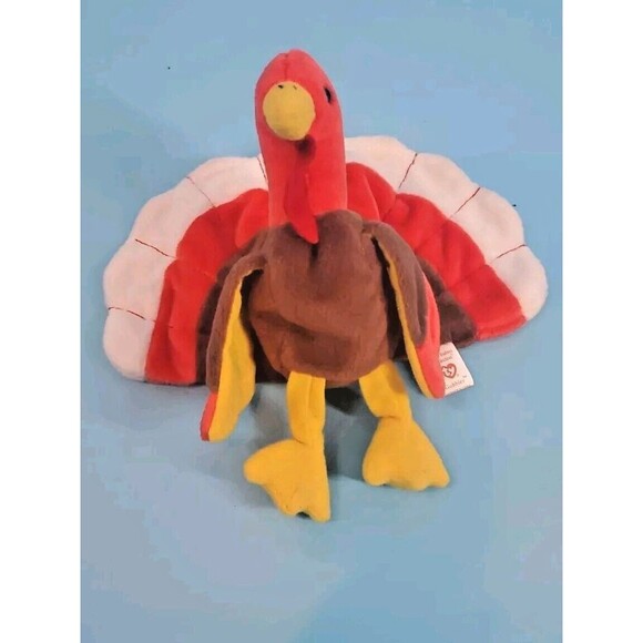 TY Beanie Baby – GOBBLES the Turkey Thanksgiving Plush Stuffed Toy No Tag - Picture 1 of 11